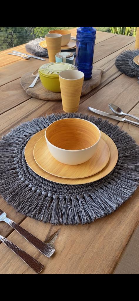 VAJILLA EN FIBRA DE BAMBÚ 4 PUESTOS