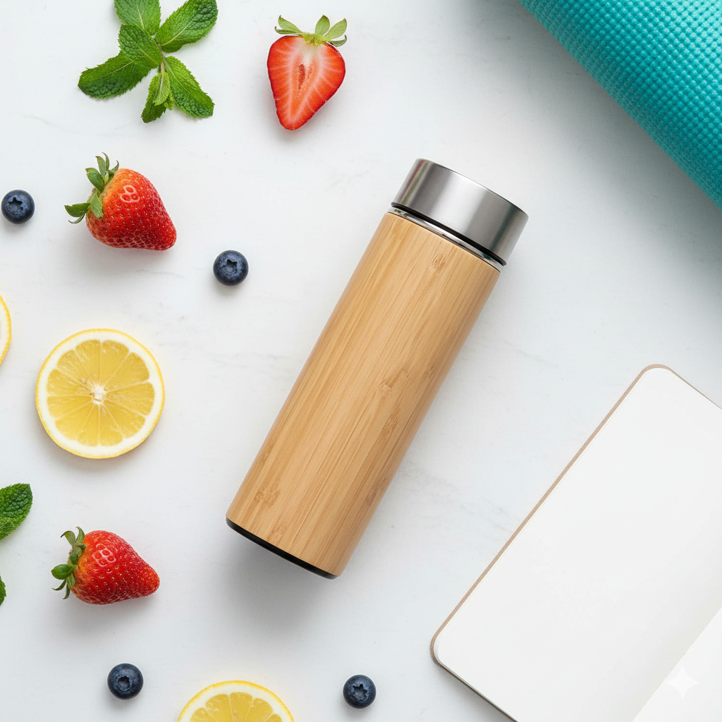 TERMO DE BAMBÚ CON INFUSOR X350ML