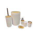 JUEGO DE ACCESORIOS DE BAÑO BAMBU 6 PIEZ