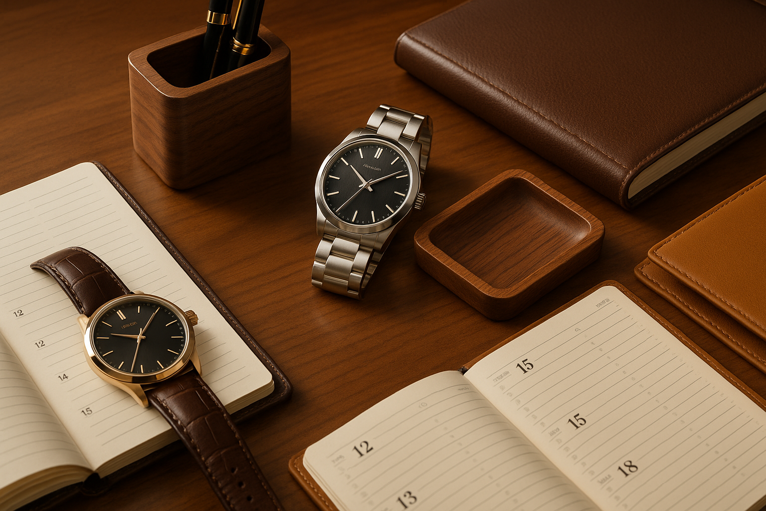 madera y relojes agendas  